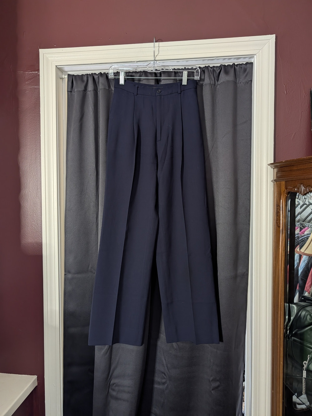 Ralph Lauren Purple Label Navy Wide-Leg Trousers Wool MiUSA Sz4